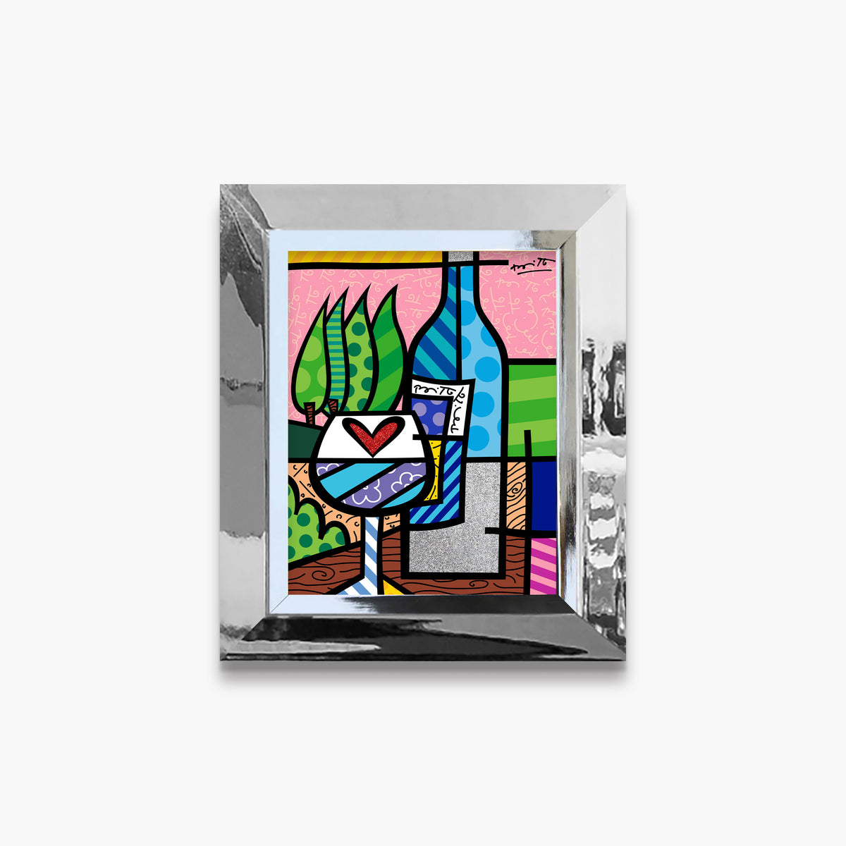 Romero Britto to happiness limited edition print  colorful pop art design
