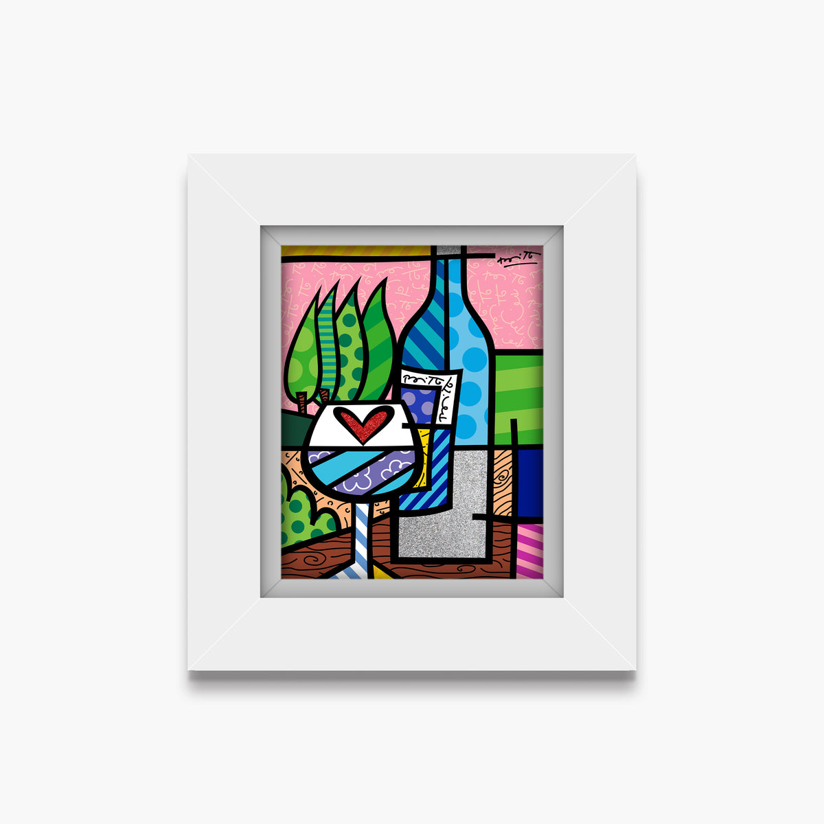 Romero Britto to happiness limited edition print  contemporary pop art piece