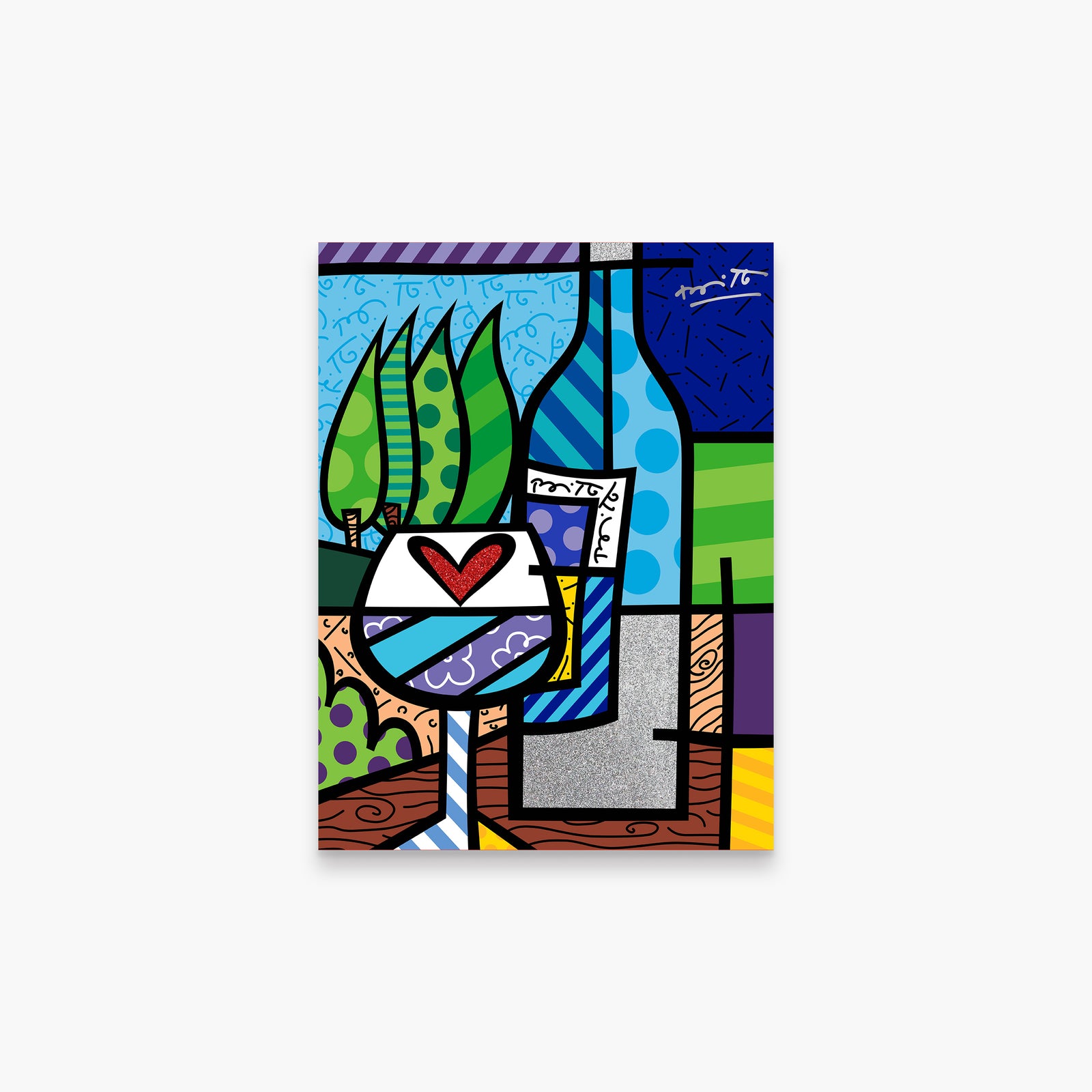 Romero Britto to a good life limited  contemporary pop art piece