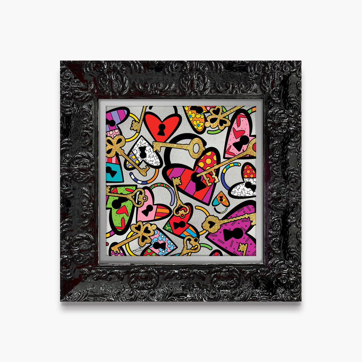 Romero Britto locks of love limited edition  colorful pop art design