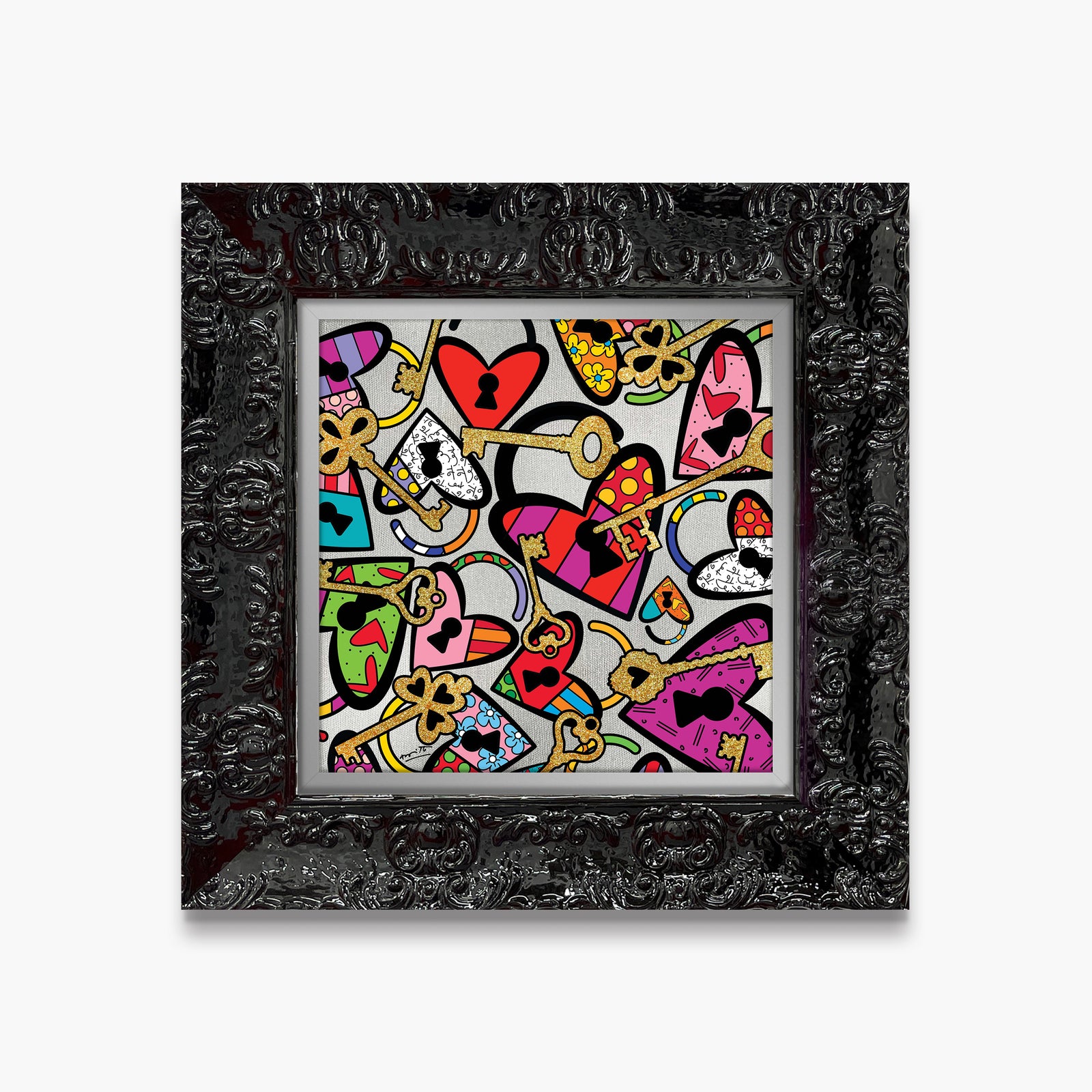 Romero Britto locks of love limited edition  colorful pop art design