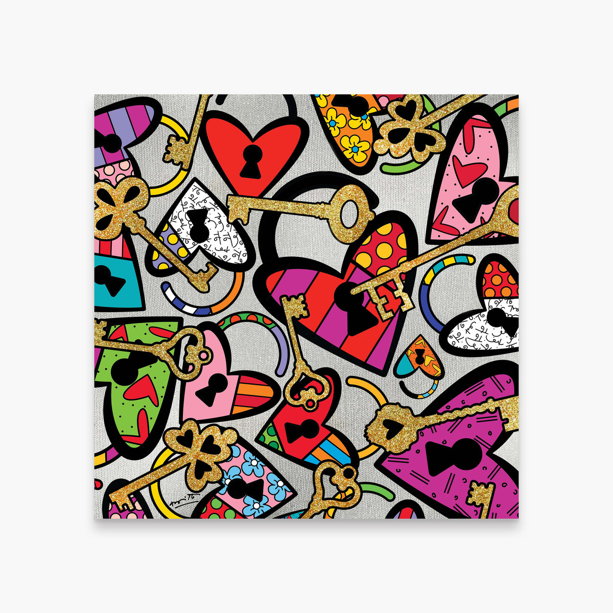 Romero Britto locks of love limited edition  colorful pop art design