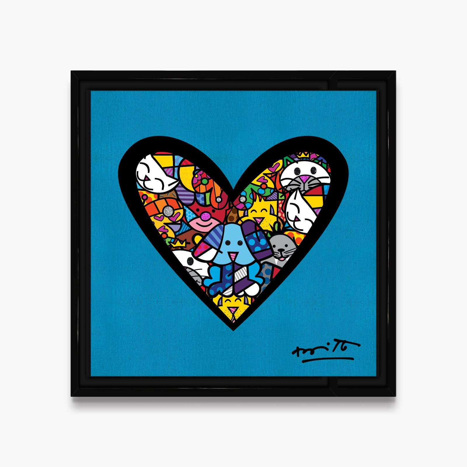 I Love Animals (Metallic Cyan) - Limited Edition Print