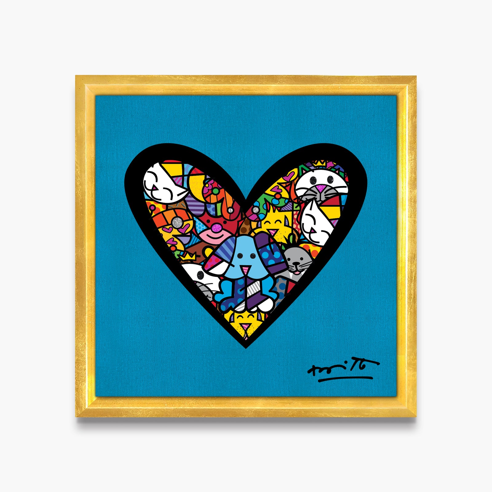 I Love Animals (Metallic Cyan) - Limited Edition Print