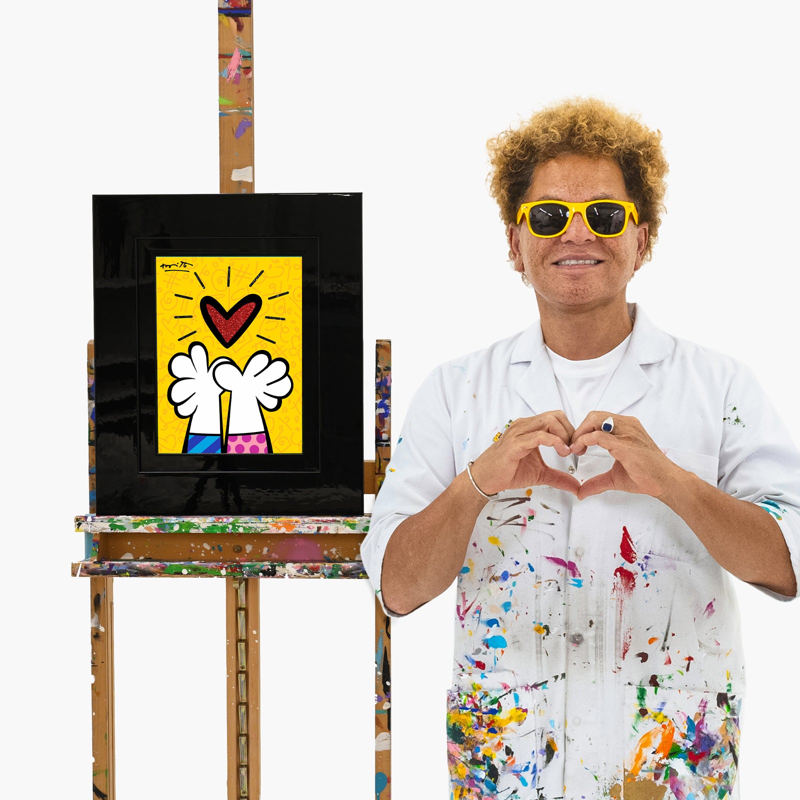 Romero Britto be my valentine limited edition  colorful pop art design