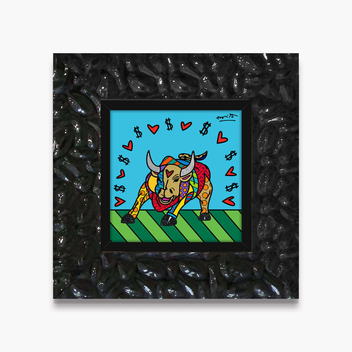 Romero Britto for good luck limited edition  contemporary pop art piece