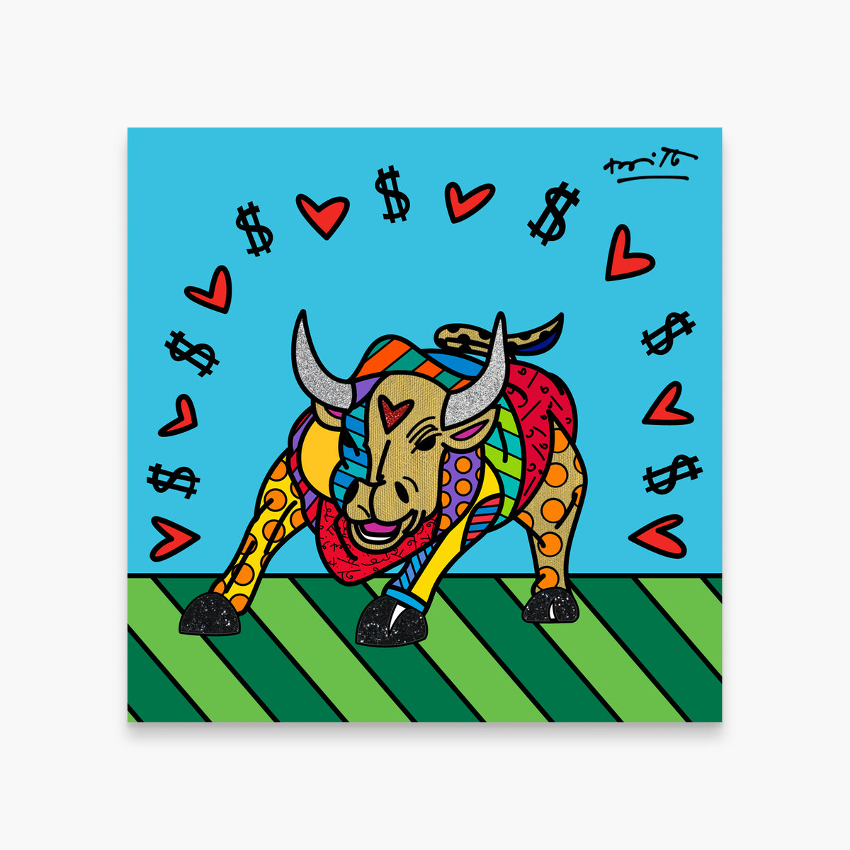 Romero Britto for good luck limited edition  colorful pop art design