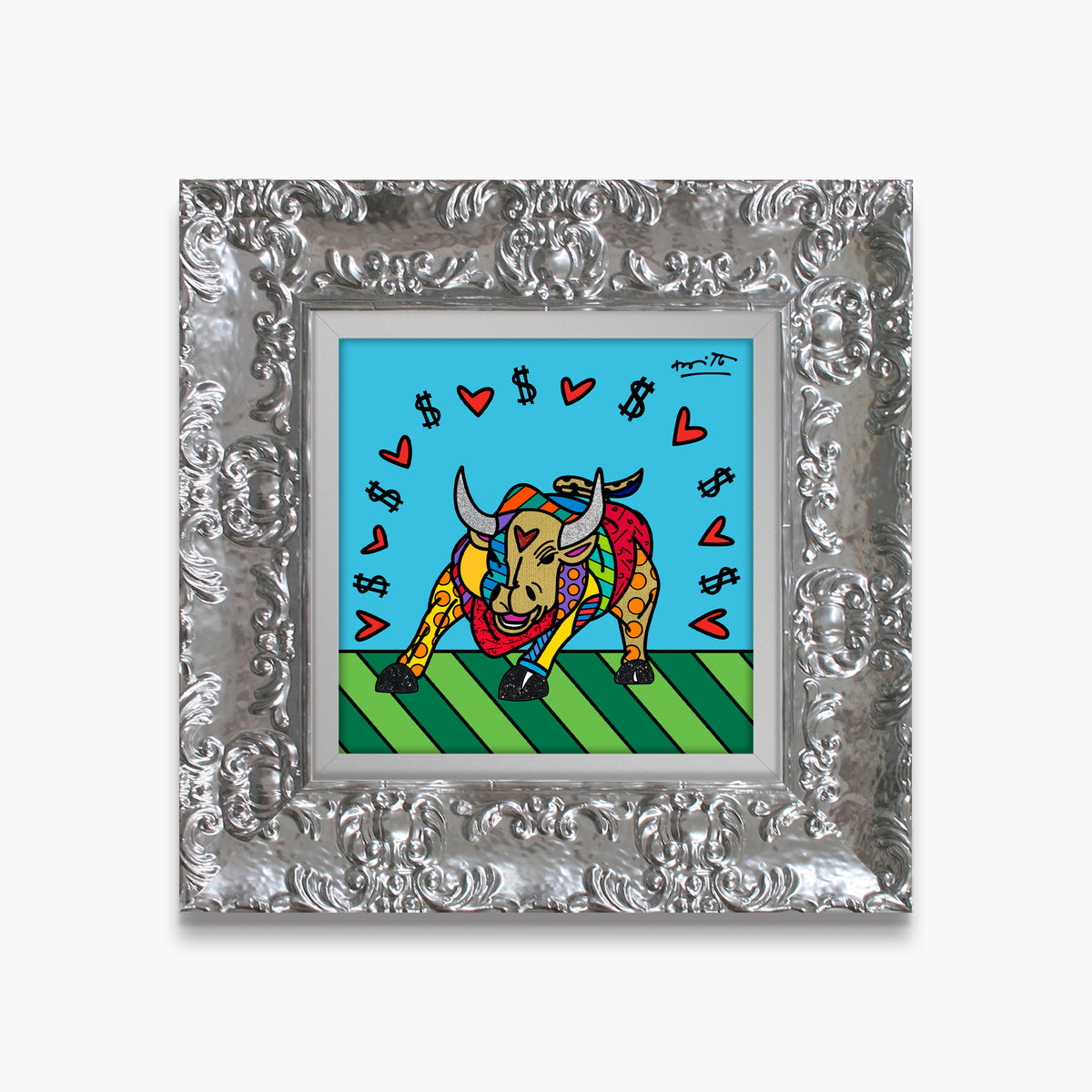 Romero Britto for good luck limited edition  contemporary pop art piece