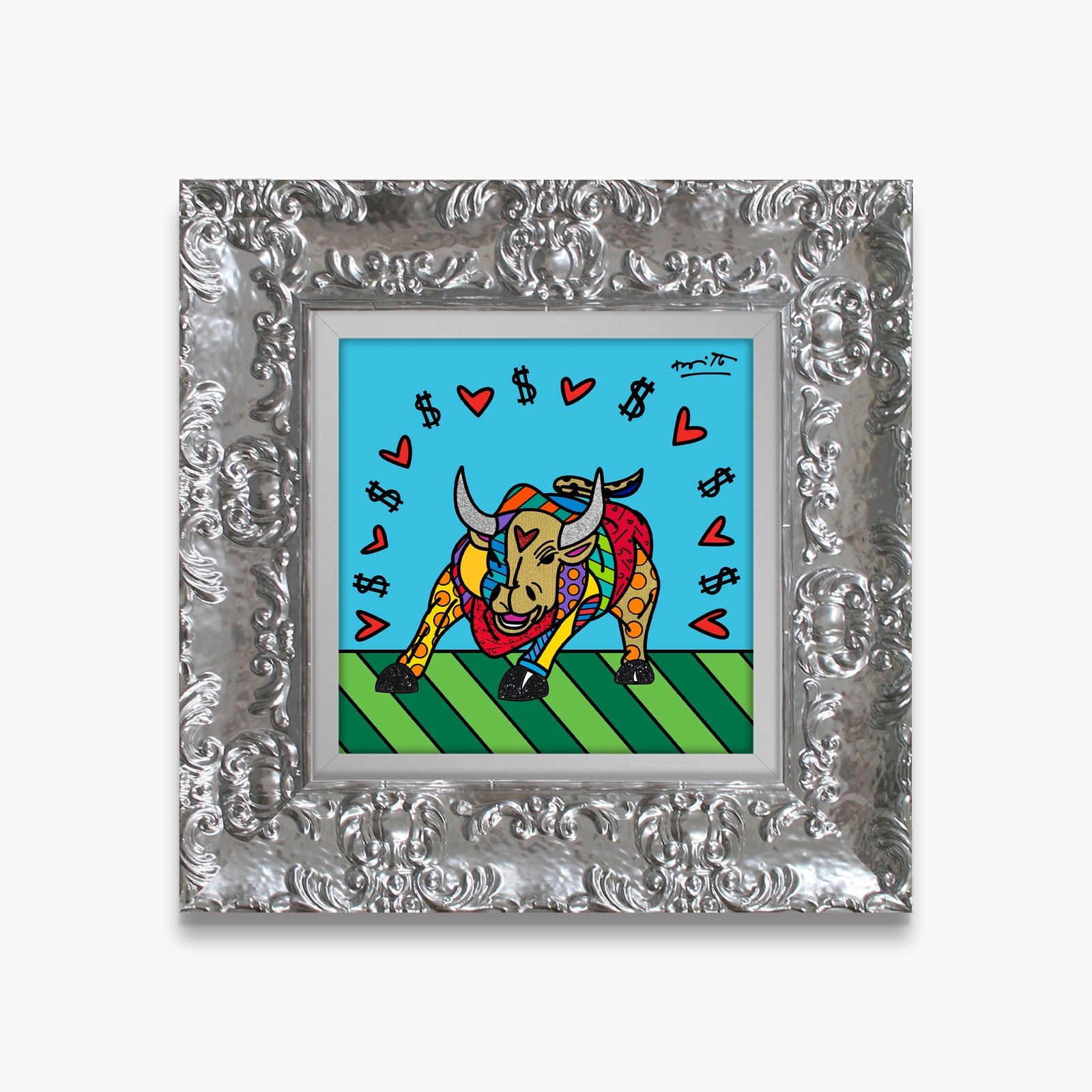 Romero Britto for good luck limited edition  contemporary pop art piece