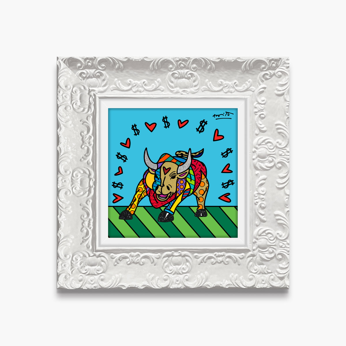 Romero Britto for good luck limited edition  contemporary pop art piece