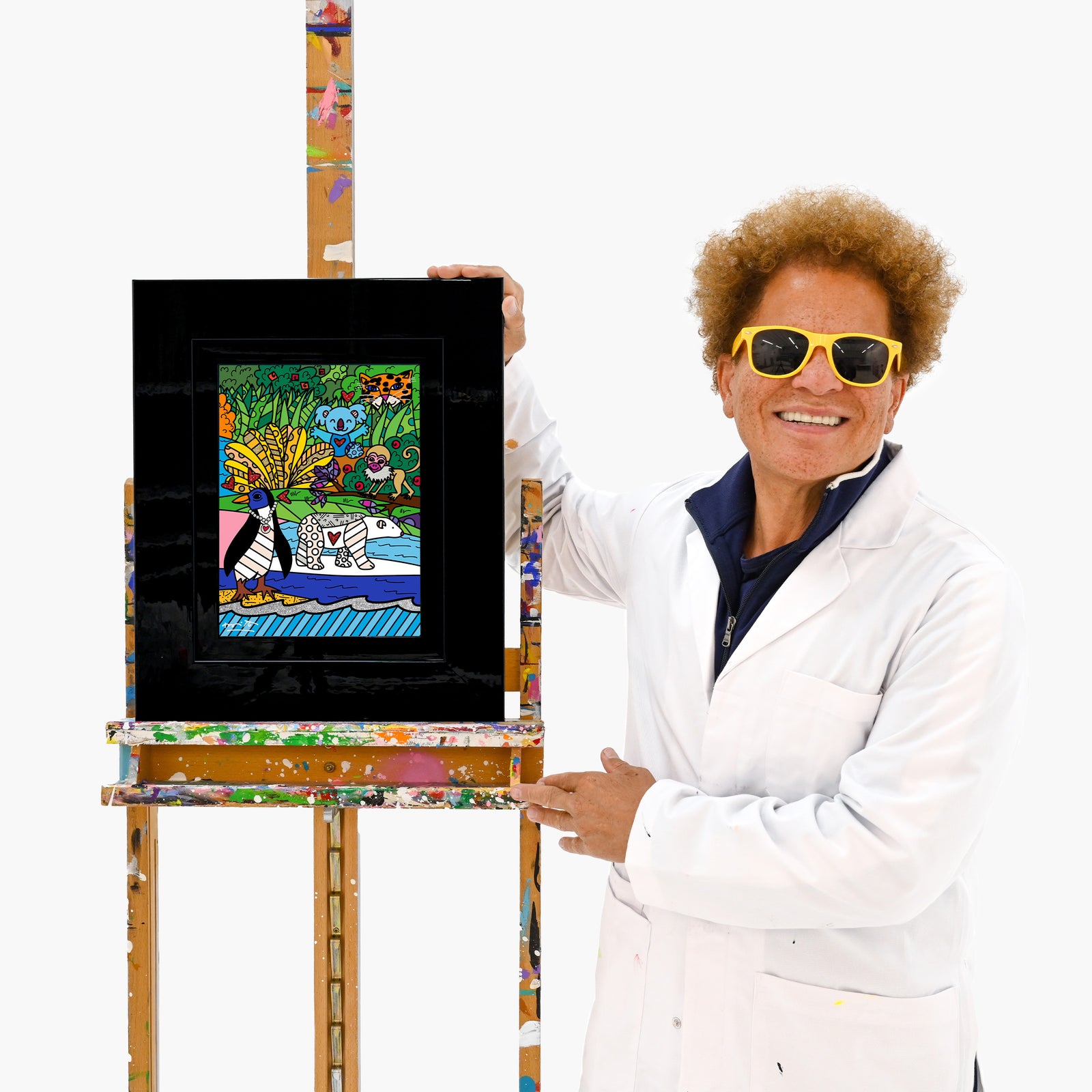 Romero Britto wild life iv limited edition  colorful pop art design