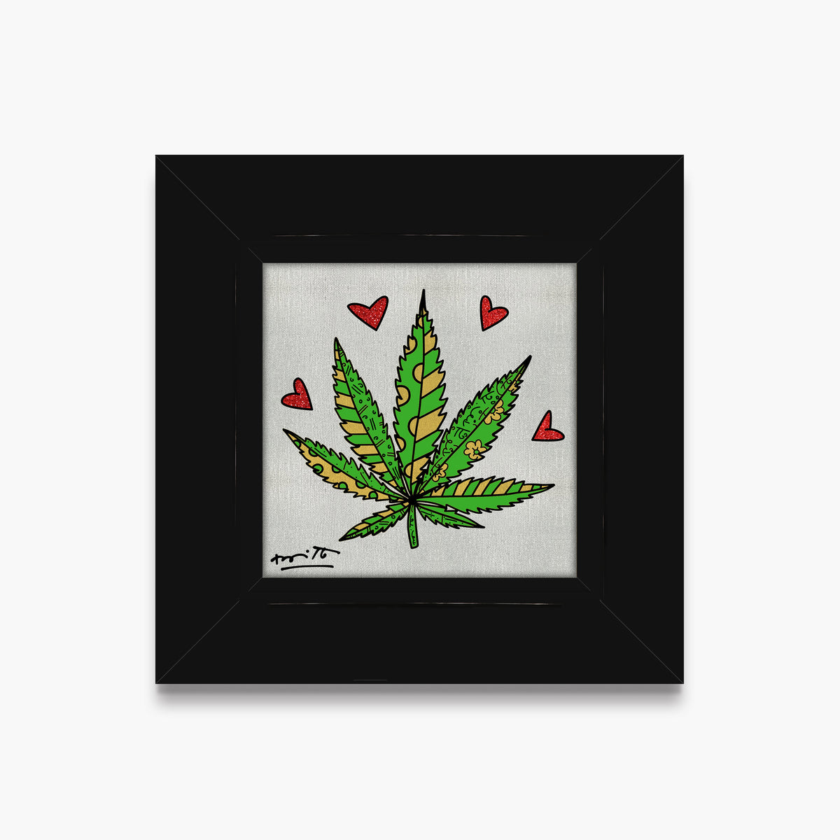 Romero Britto medicinal silver limited edition print  colorful pop art design