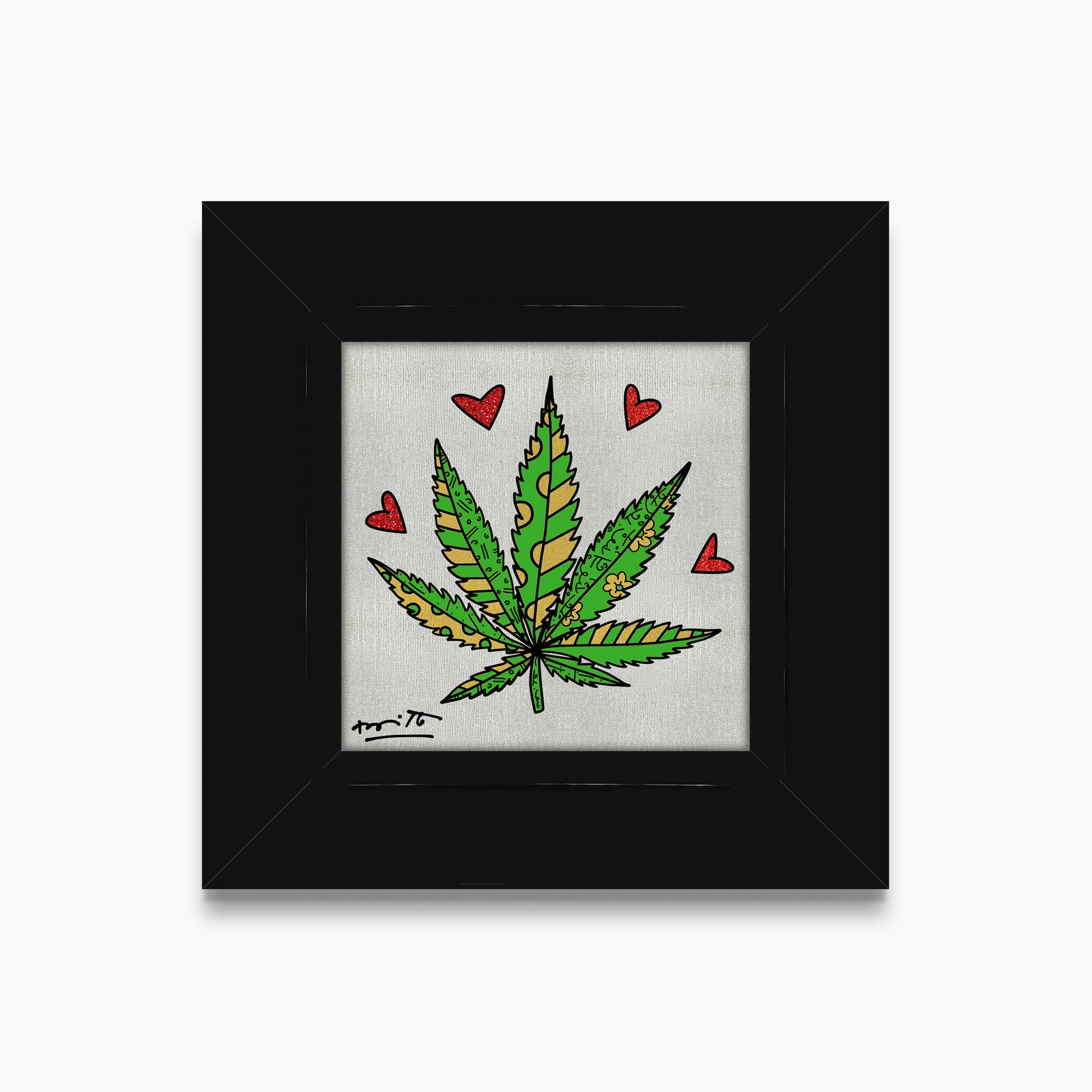 Romero Britto medicinal silver limited edition print  colorful pop art design
