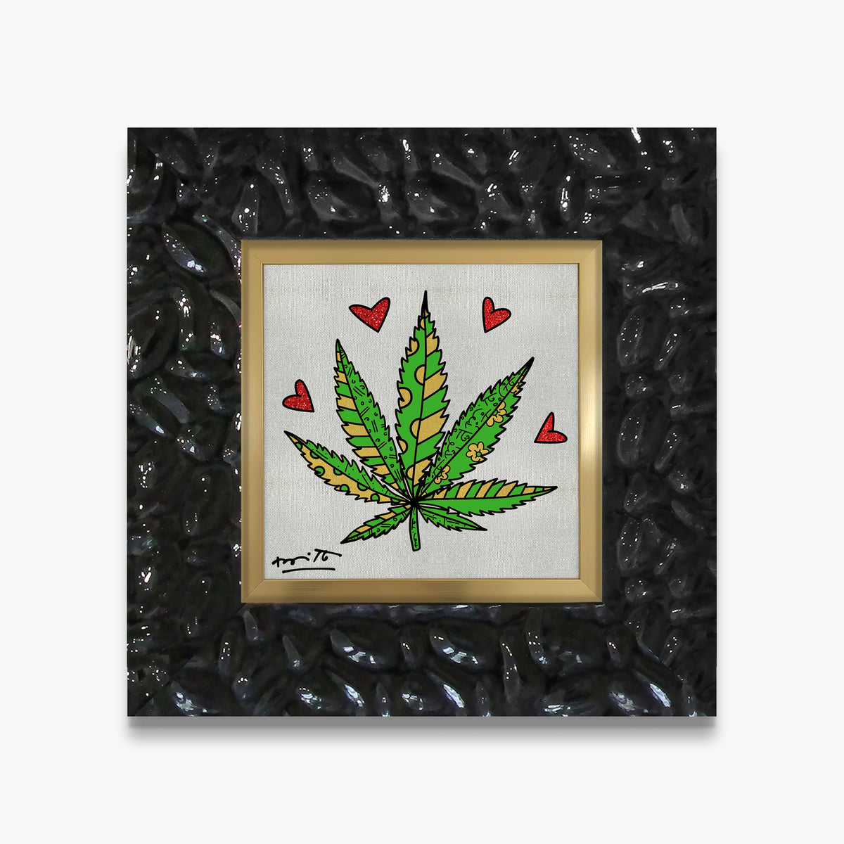 Romero Britto medicinal silver limited edition print  contemporary pop art piece