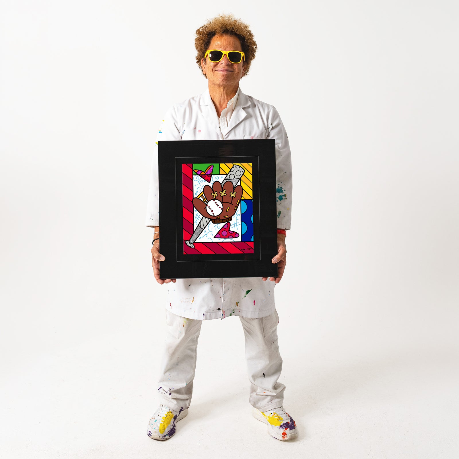 Romero Britto home run limited edition print  colorful pop art design