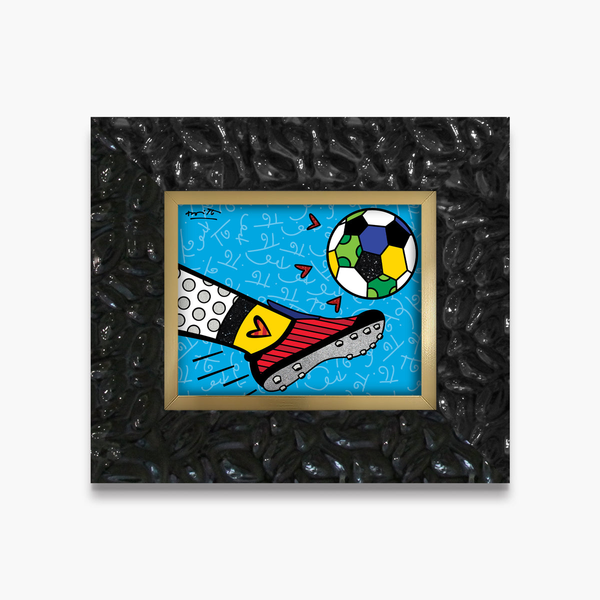 Romero Britto goalll limited edition print  colorful pop art design