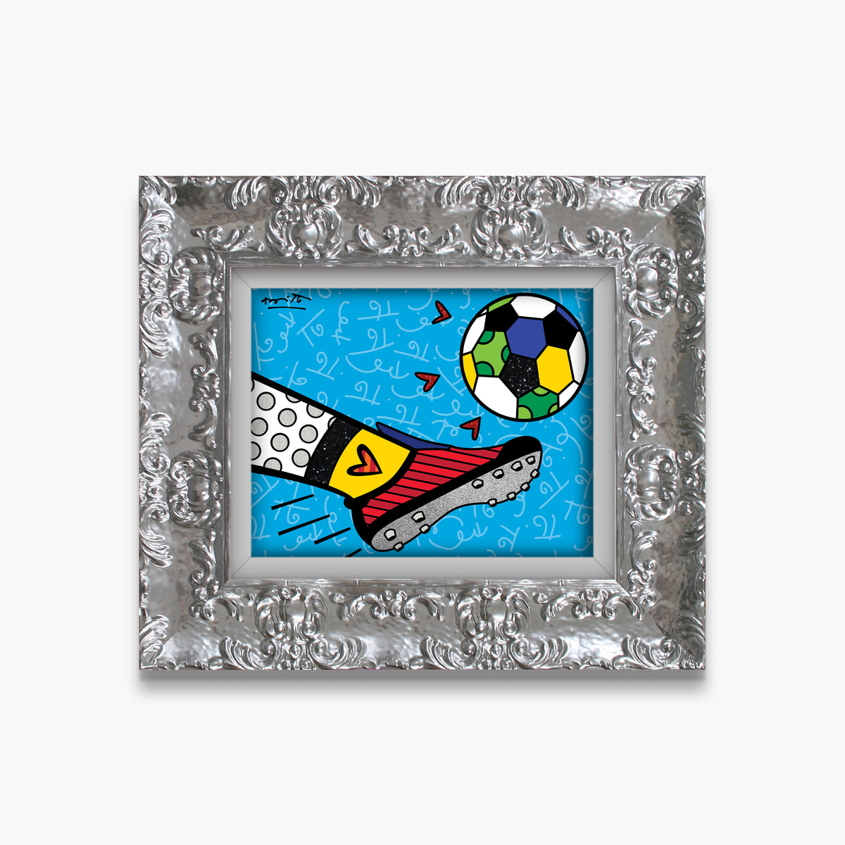 Romero Britto goalll limited edition print  contemporary pop art piece