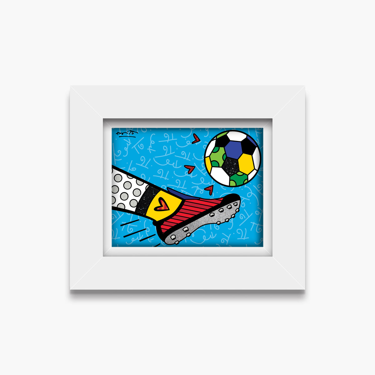 Romero Britto goalll limited edition print  contemporary pop art piece