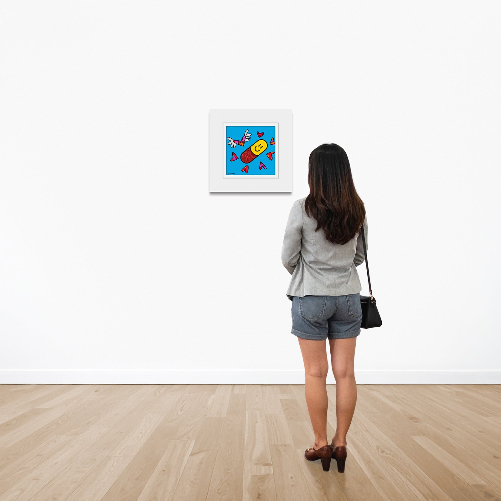 modern pop art happy pill limited edition print  vibrant home decor