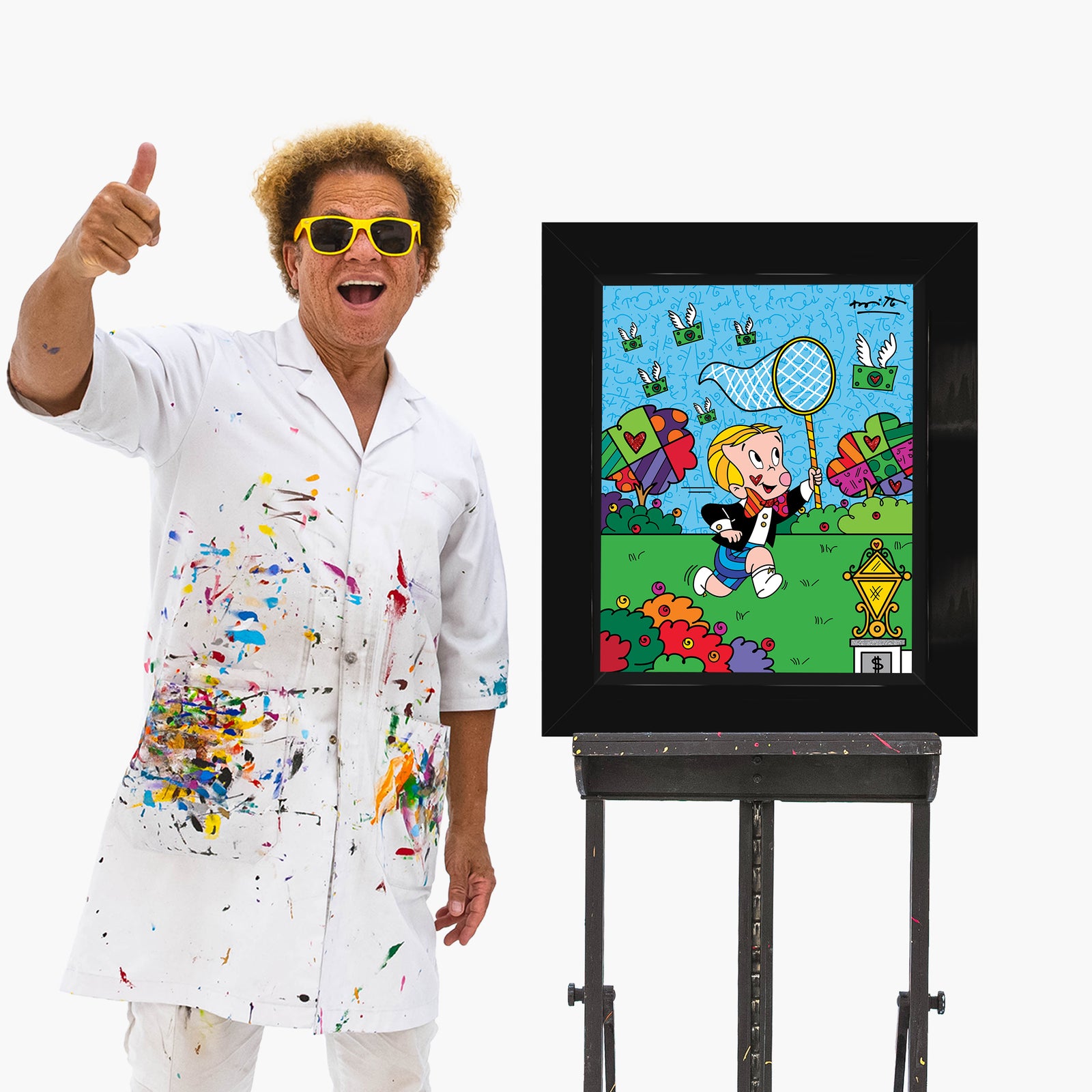 Romero Britto chasing your dreams richie rich  colorful pop art design