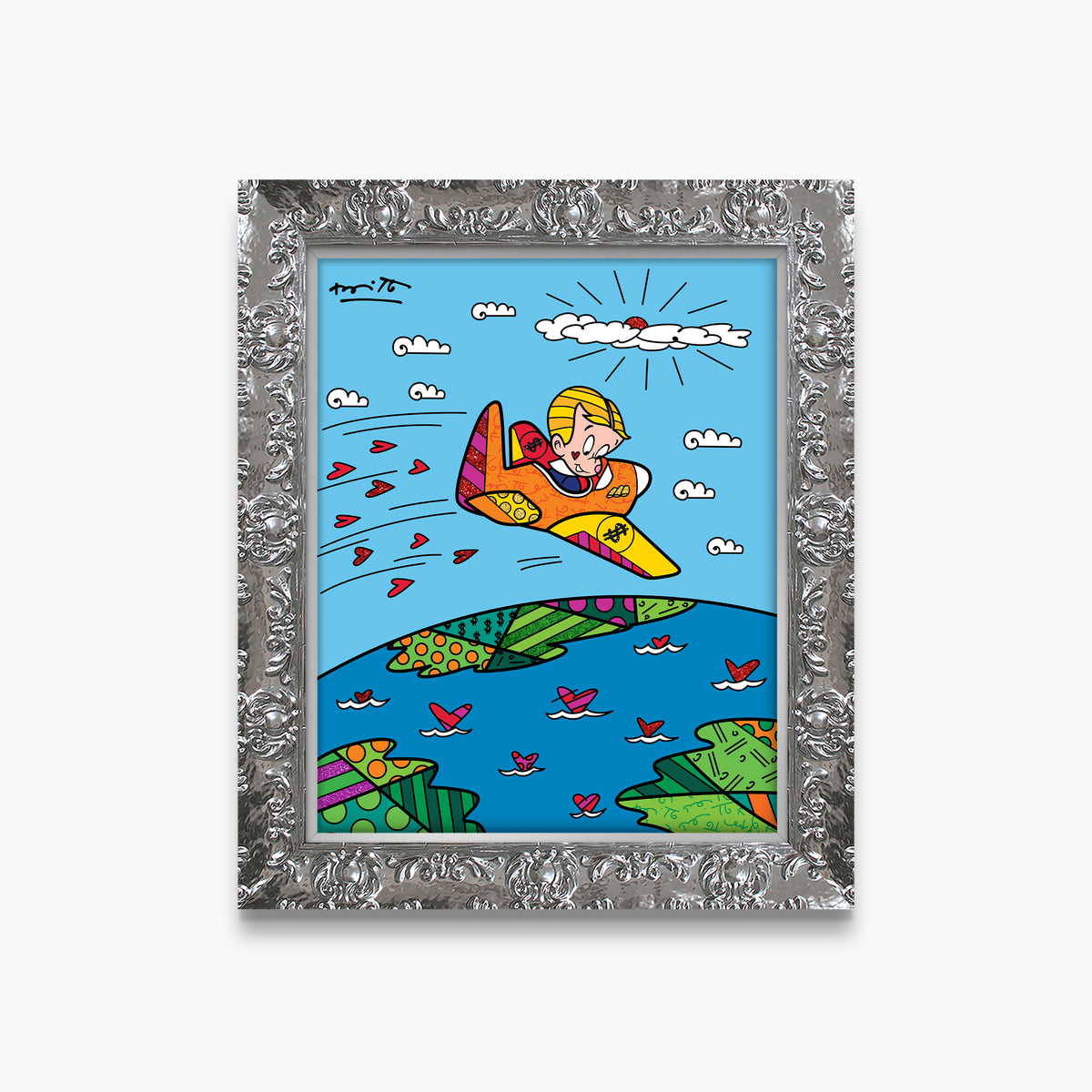 Romero Britto at the top richie rich  colorful pop art design