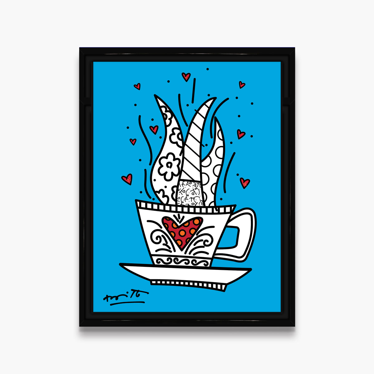 modern pop art good morning blue limited edition  vibrant home decor