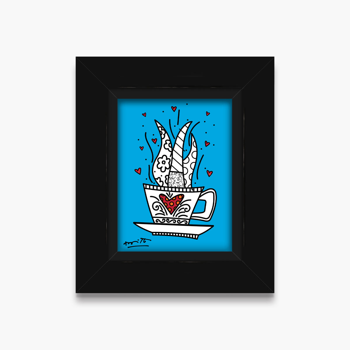 Romero Britto good morning blue limited edition  colorful pop art design