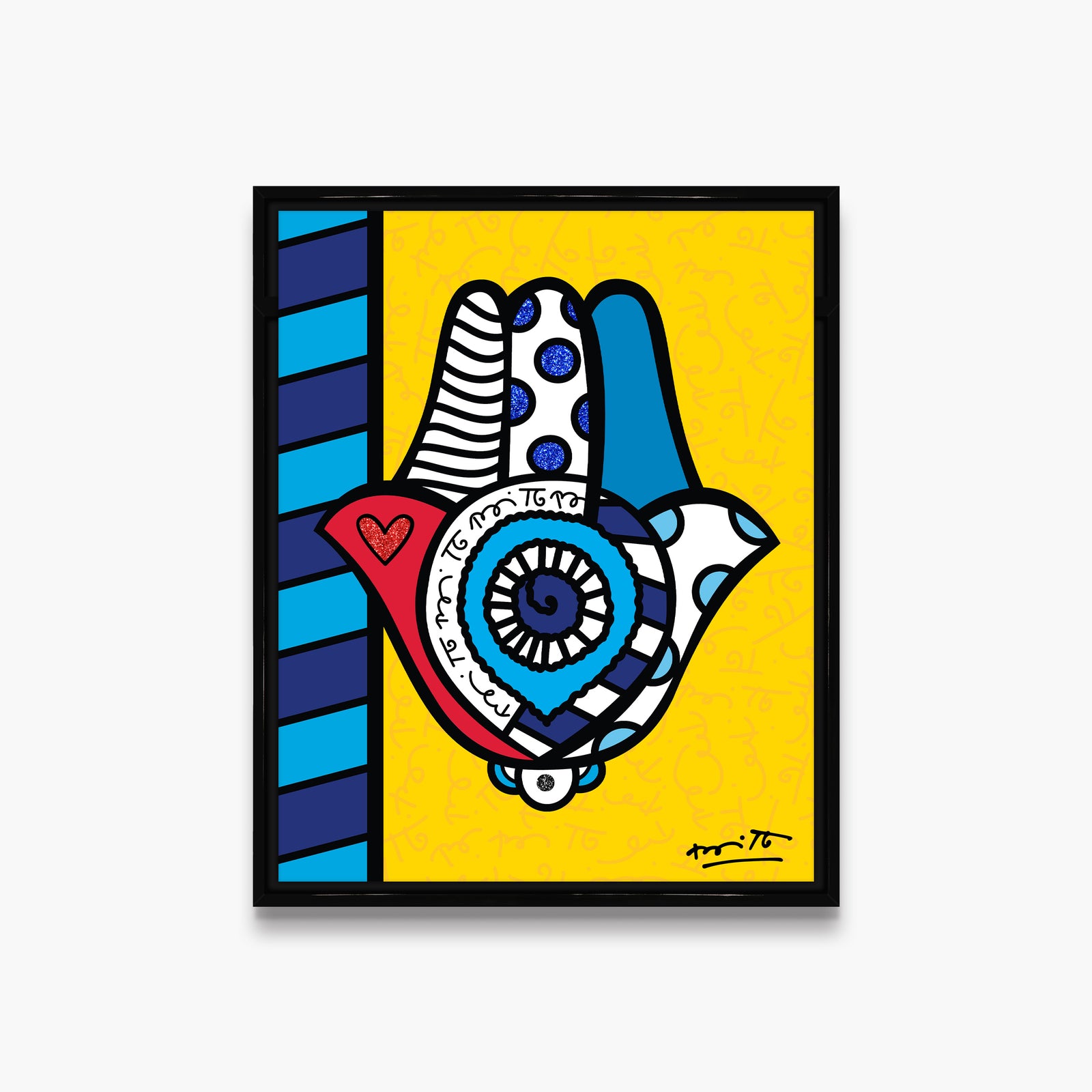 Romero Britto good luck limited edition print  contemporary pop art piece