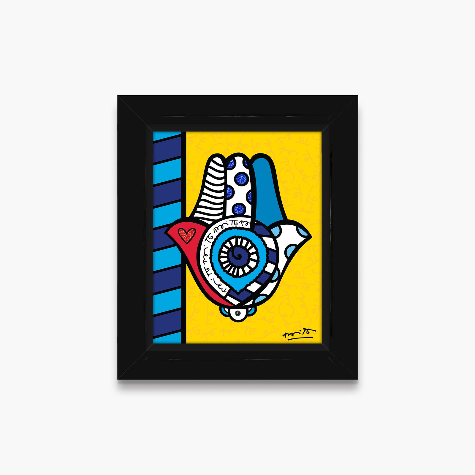Romero Britto good luck limited edition print  colorful pop art design