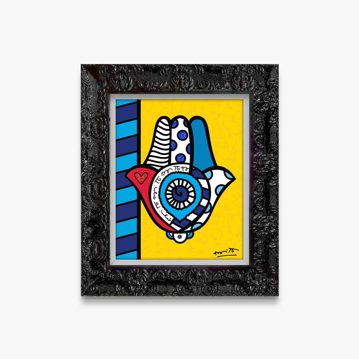 Romero Britto good luck limited edition print  colorful pop art design