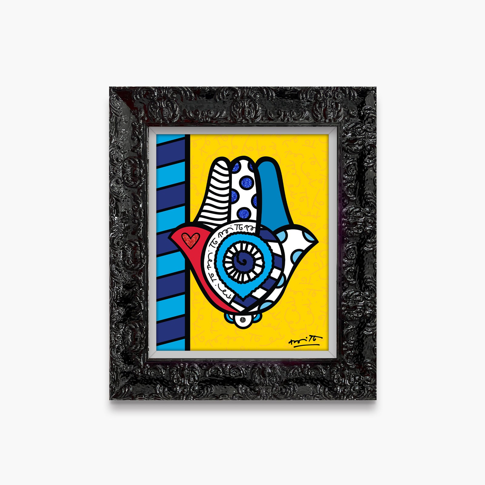 Romero Britto good luck limited edition print  colorful pop art design