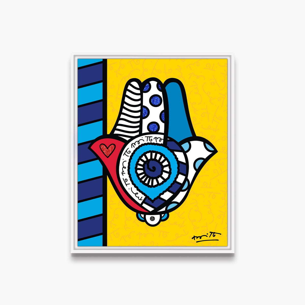 Romero Britto good luck limited edition print  colorful pop art design