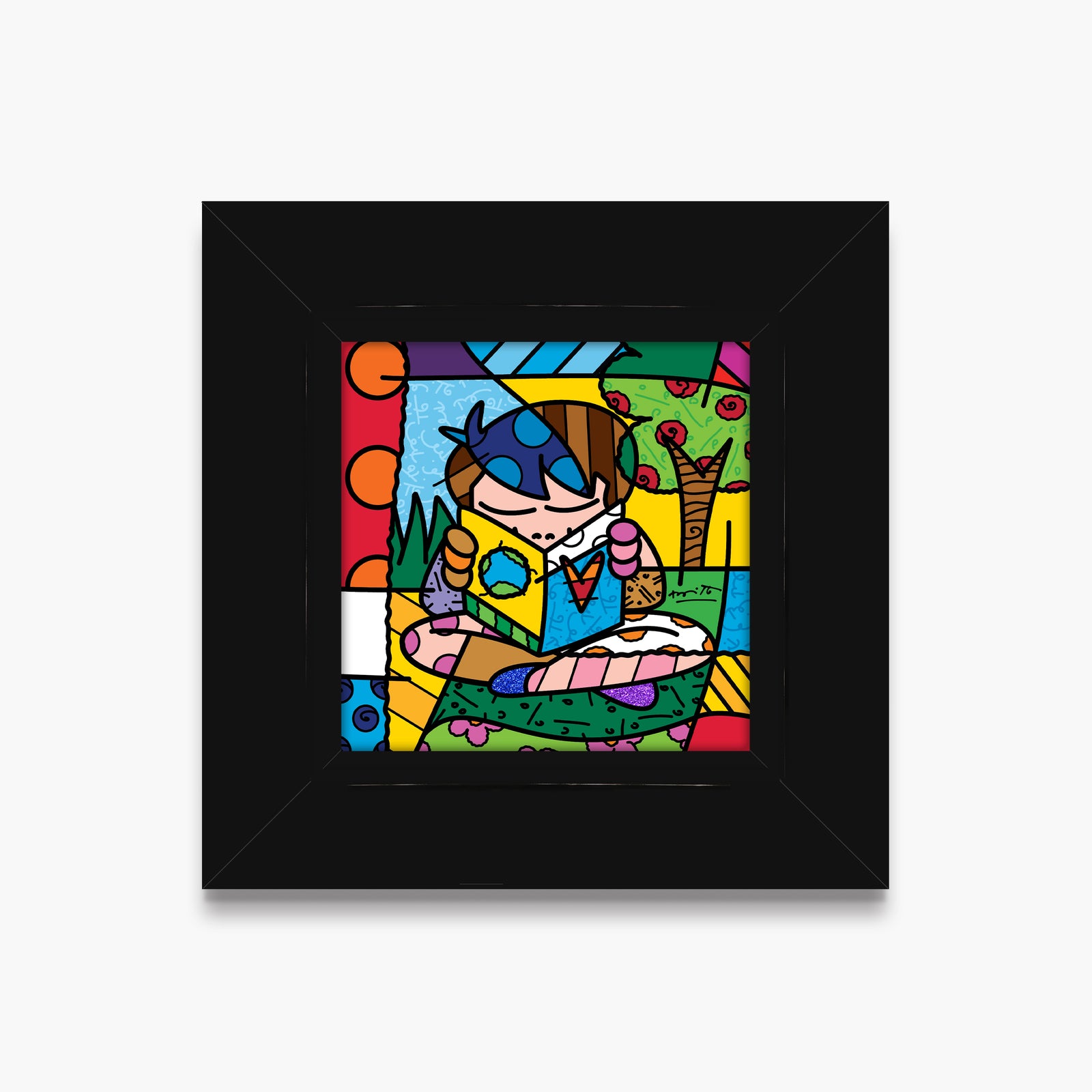 Romero Britto my journey limited edition print  colorful pop art design
