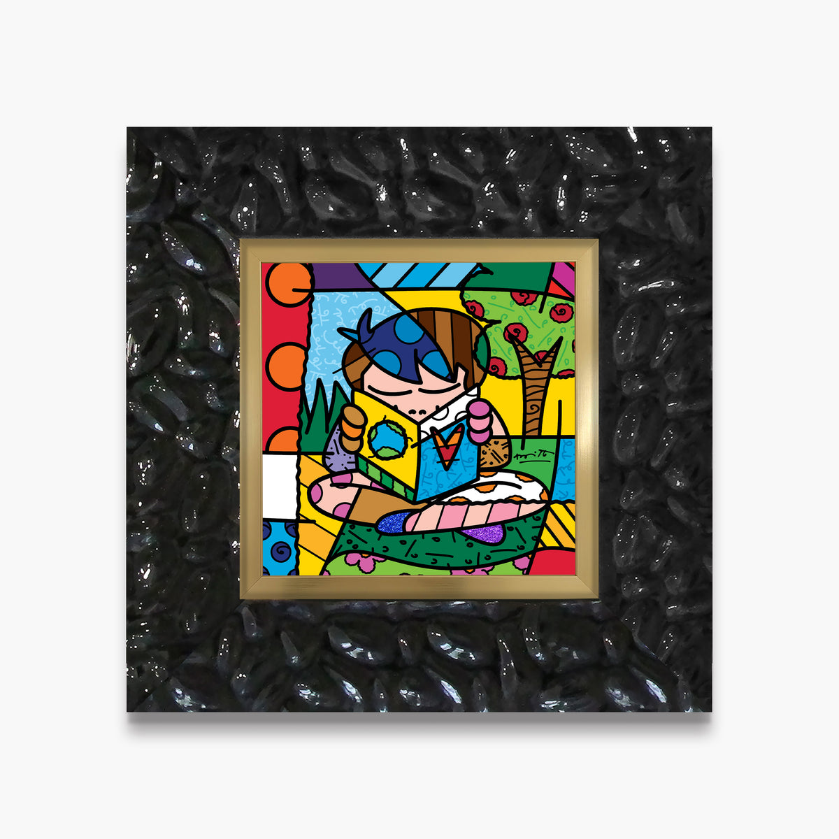Romero Britto my journey limited edition print  colorful pop art design