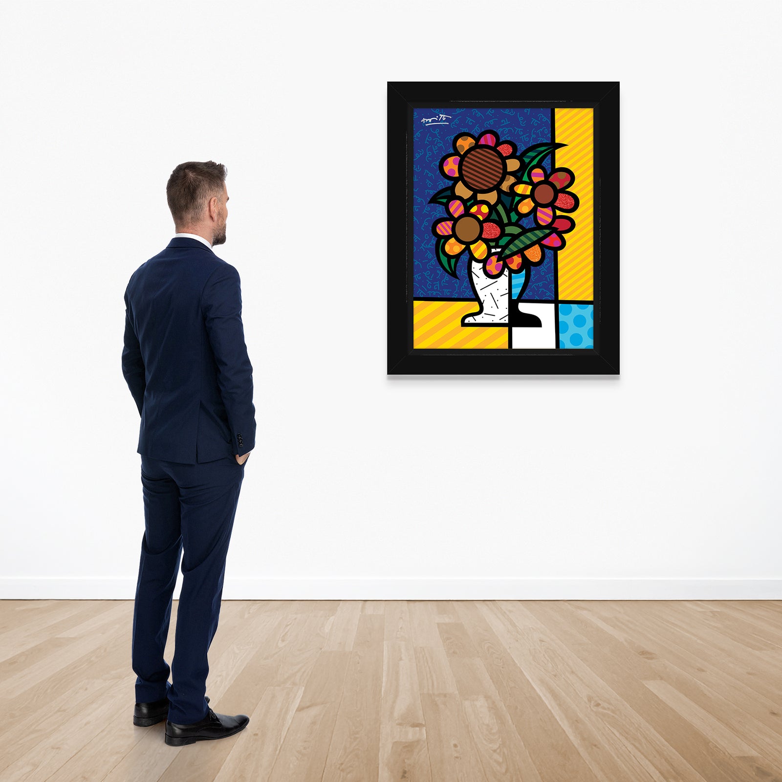 Romero Britto rise shine limited edition print  colorful pop art design