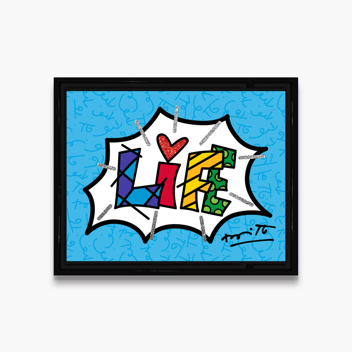 modern pop art dream life blue word limited  vibrant home decor