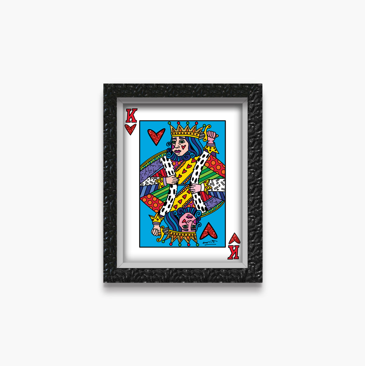 Romero Britto im the king limited edition  contemporary pop art piece