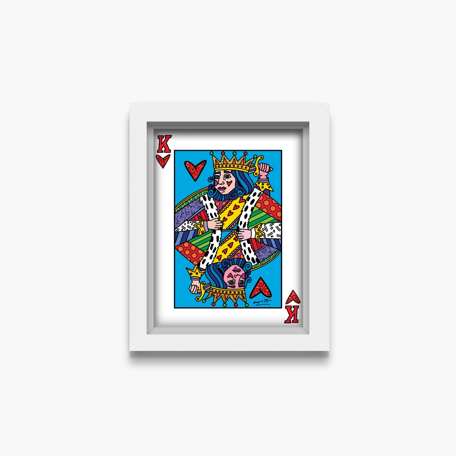 Romero Britto im the king limited edition  contemporary pop art piece