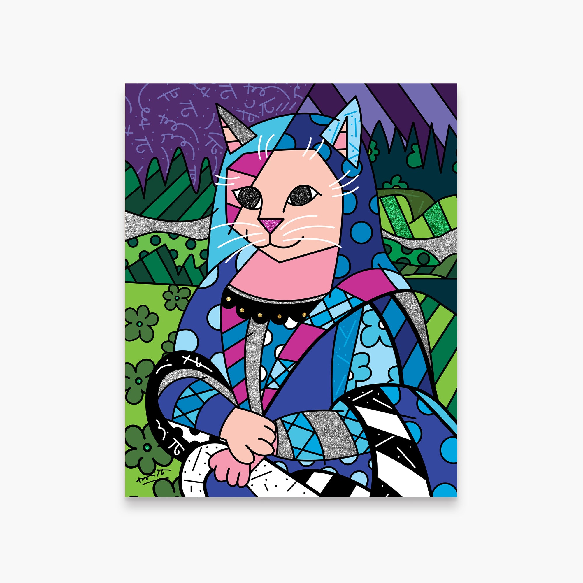 猫　テラコッタ絵76 猫 テラコッタ絵76 猫 テラコッタ絵76 The Cat In Blue - Limited