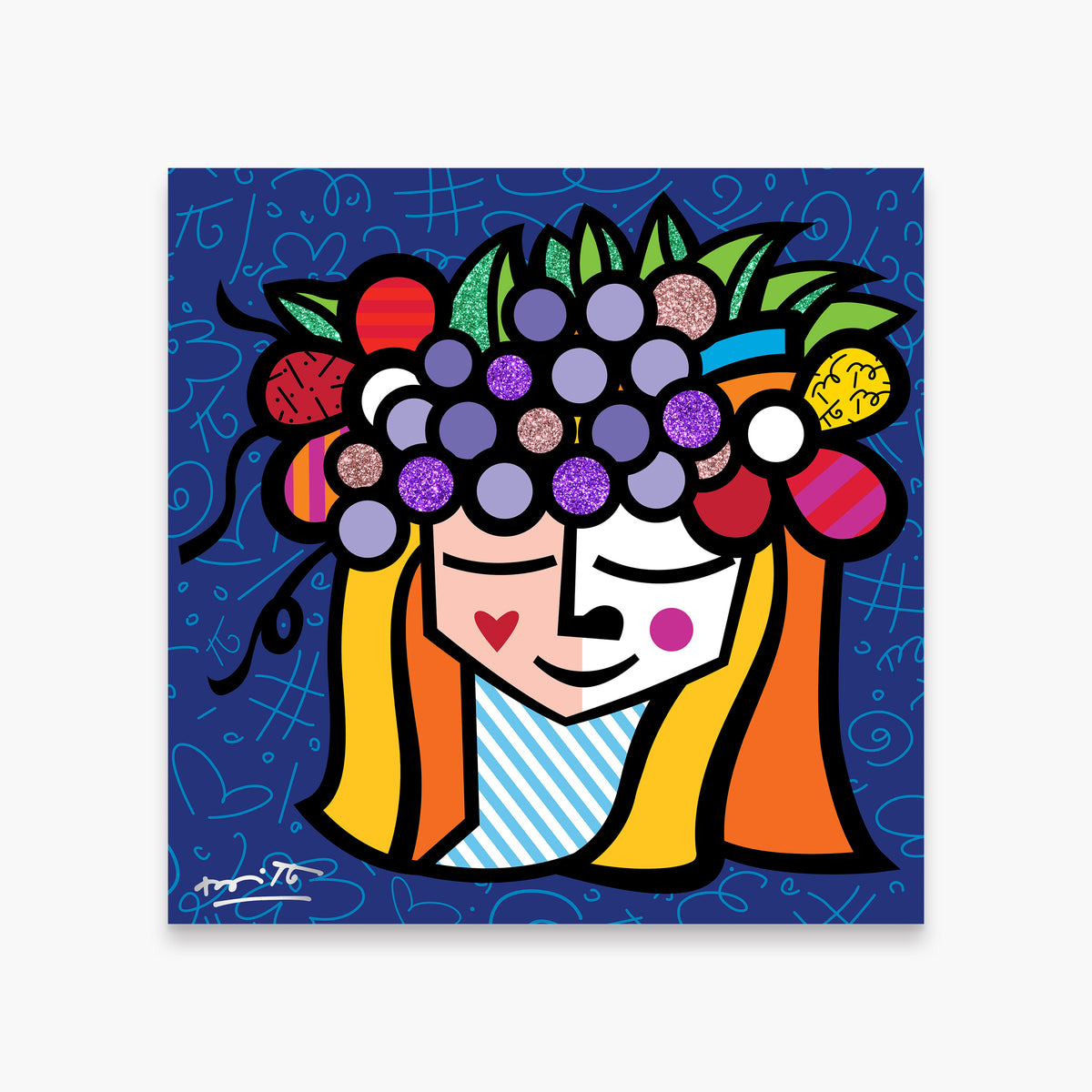 Romero Britto pomona limited edition print  colorful pop art design