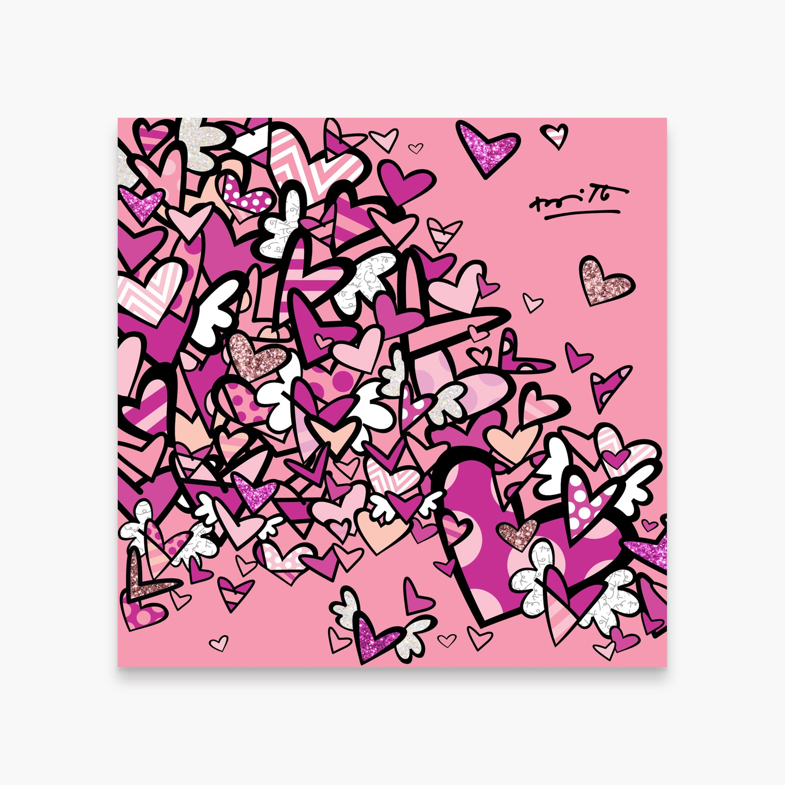 Romero Britto rhythm i limited edition print  colorful pop art design