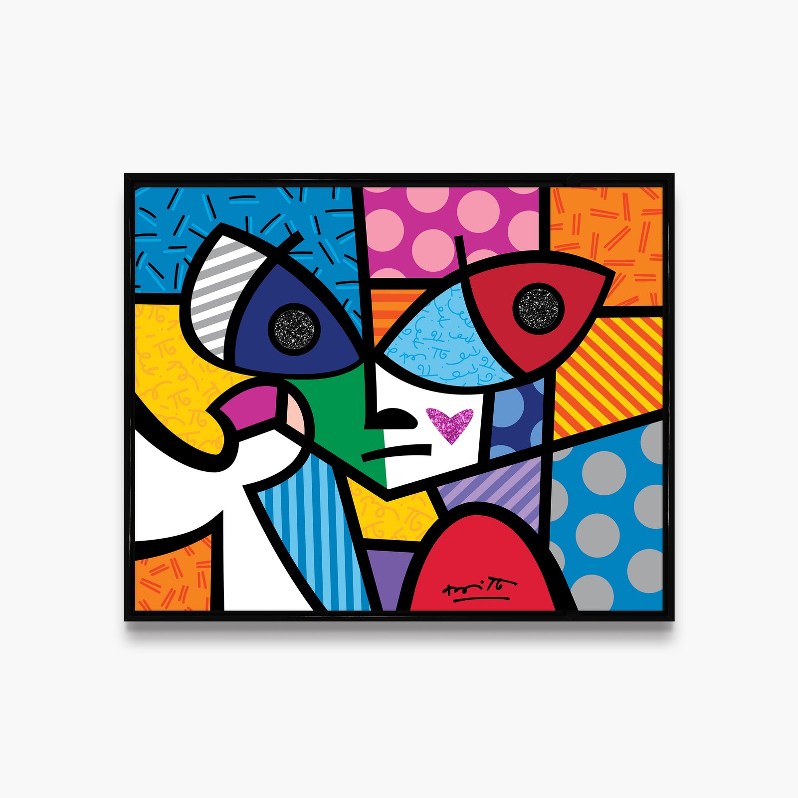 Romero Britto green boy limited edition print  contemporary pop art piece
