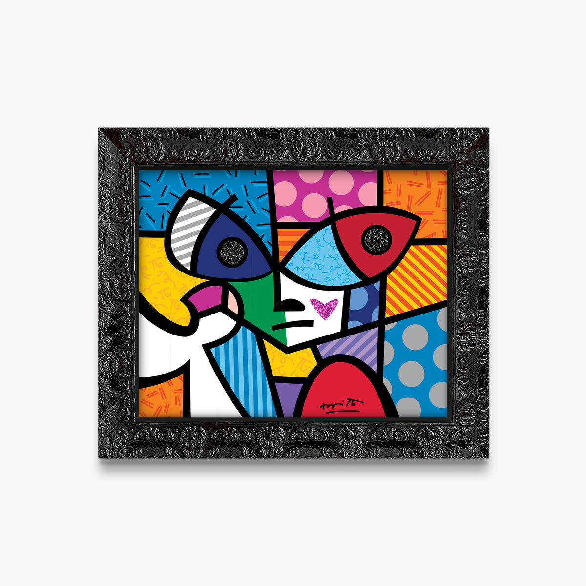 Romero Britto green boy limited edition print  contemporary pop art piece