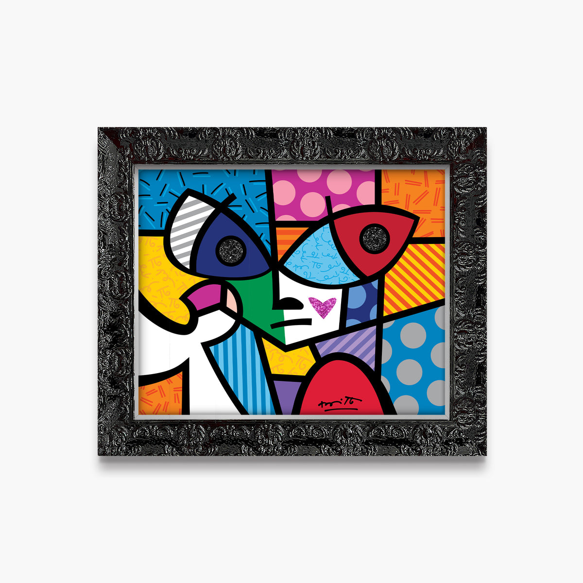 Romero Britto green boy limited edition print  colorful pop art design