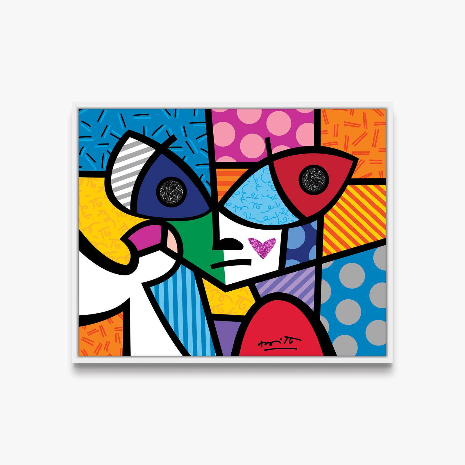 Romero Britto green boy limited edition print  colorful pop art design