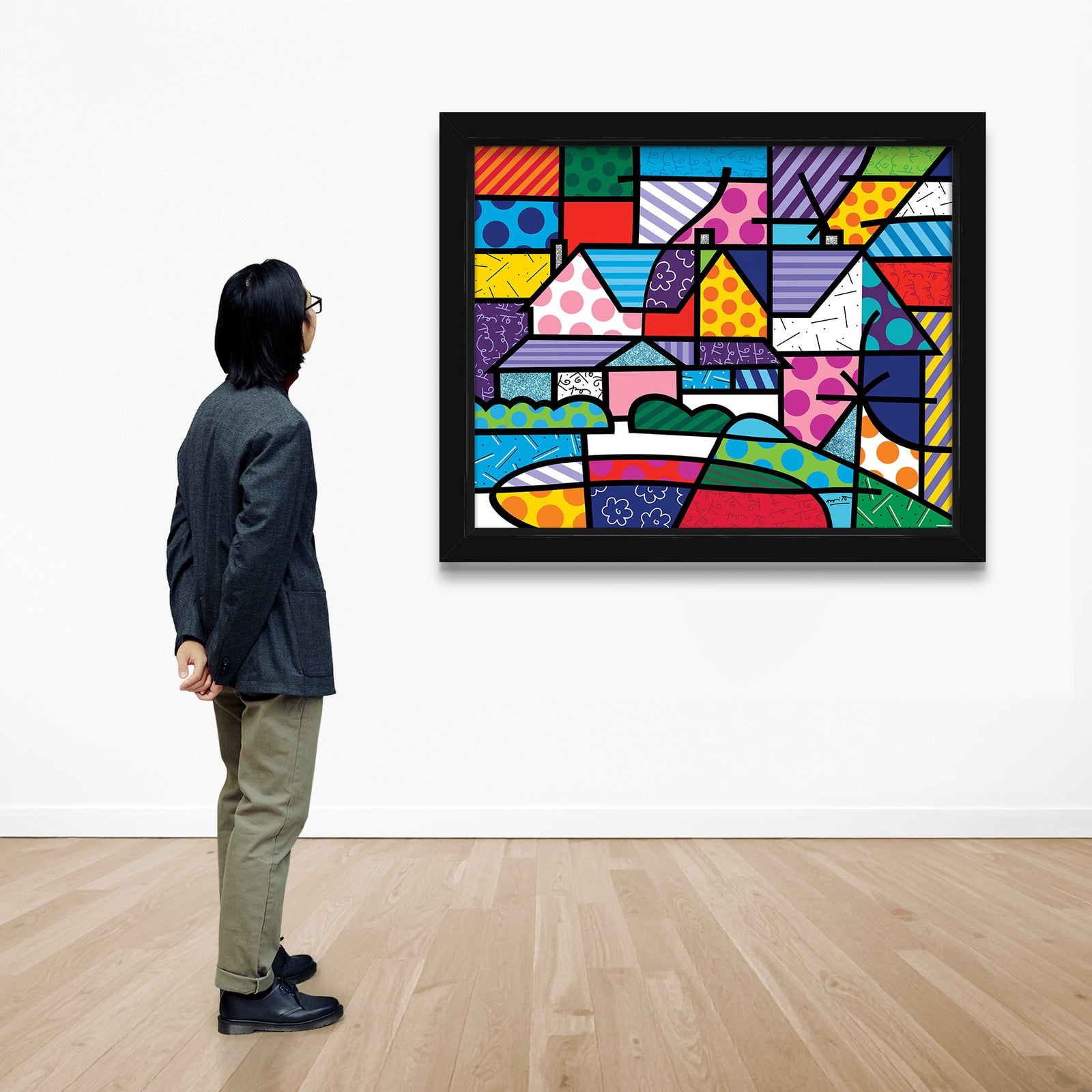 Romero Britto roses view limited edition print  colorful pop art design