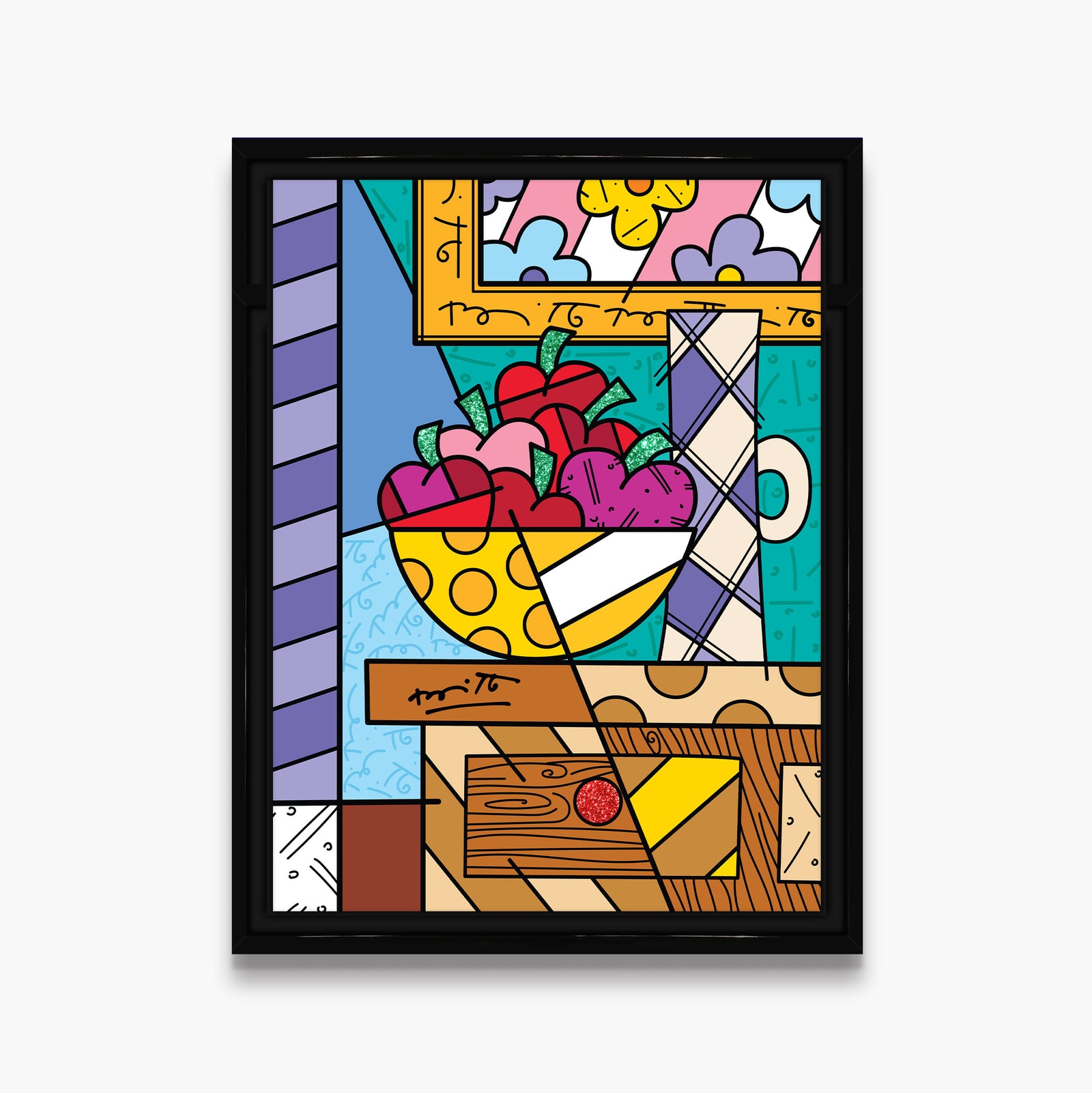 Romero Britto at home limited edition print  contemporary pop art piece