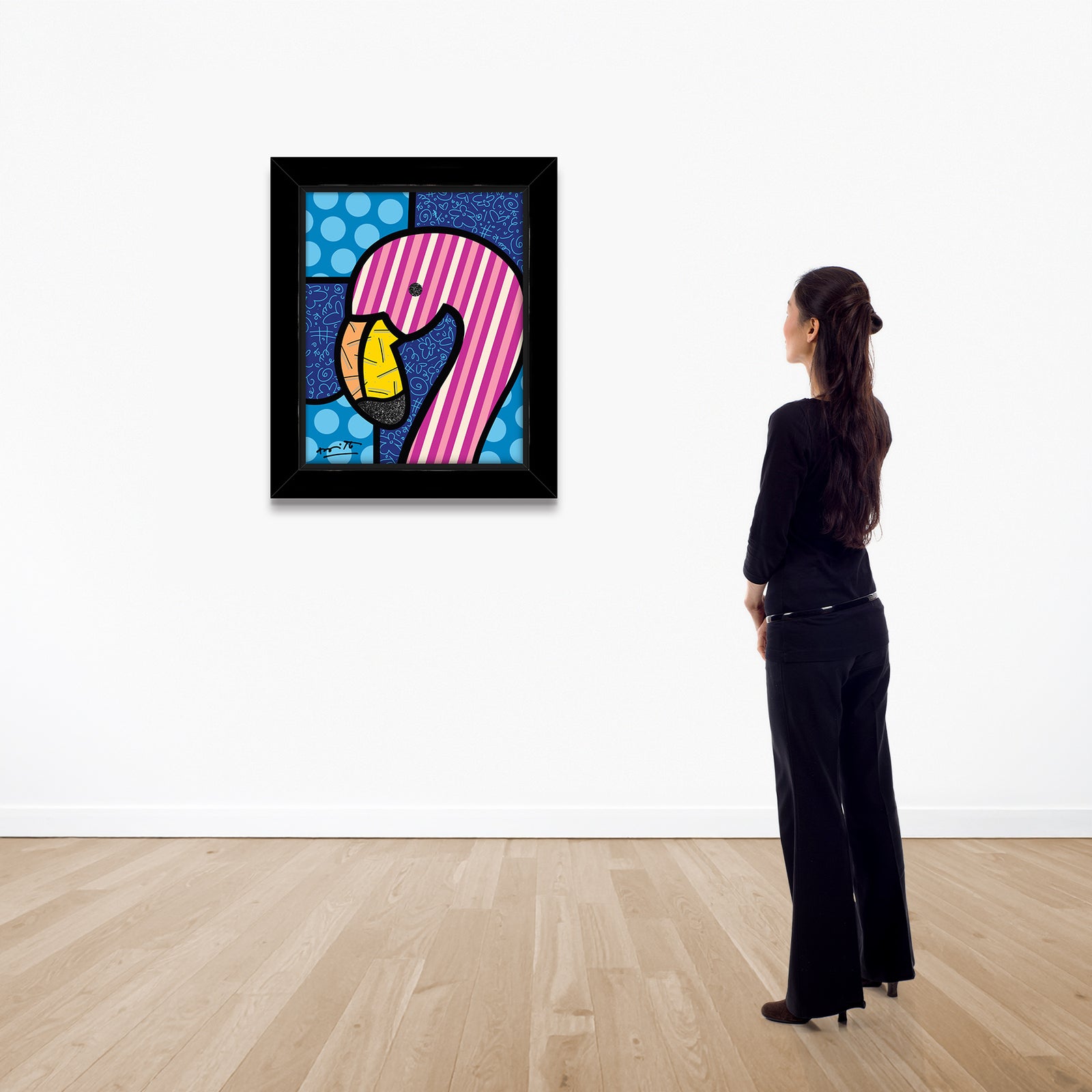 Romero Britto pinks limited edition print  colorful pop art design