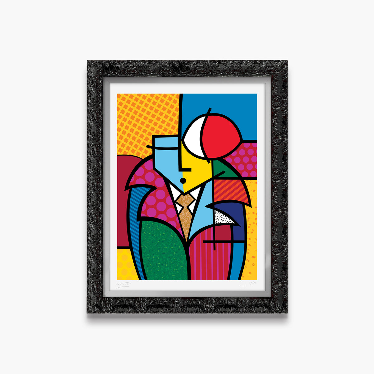 Romero Britto rick limited edition print  colorful pop art design