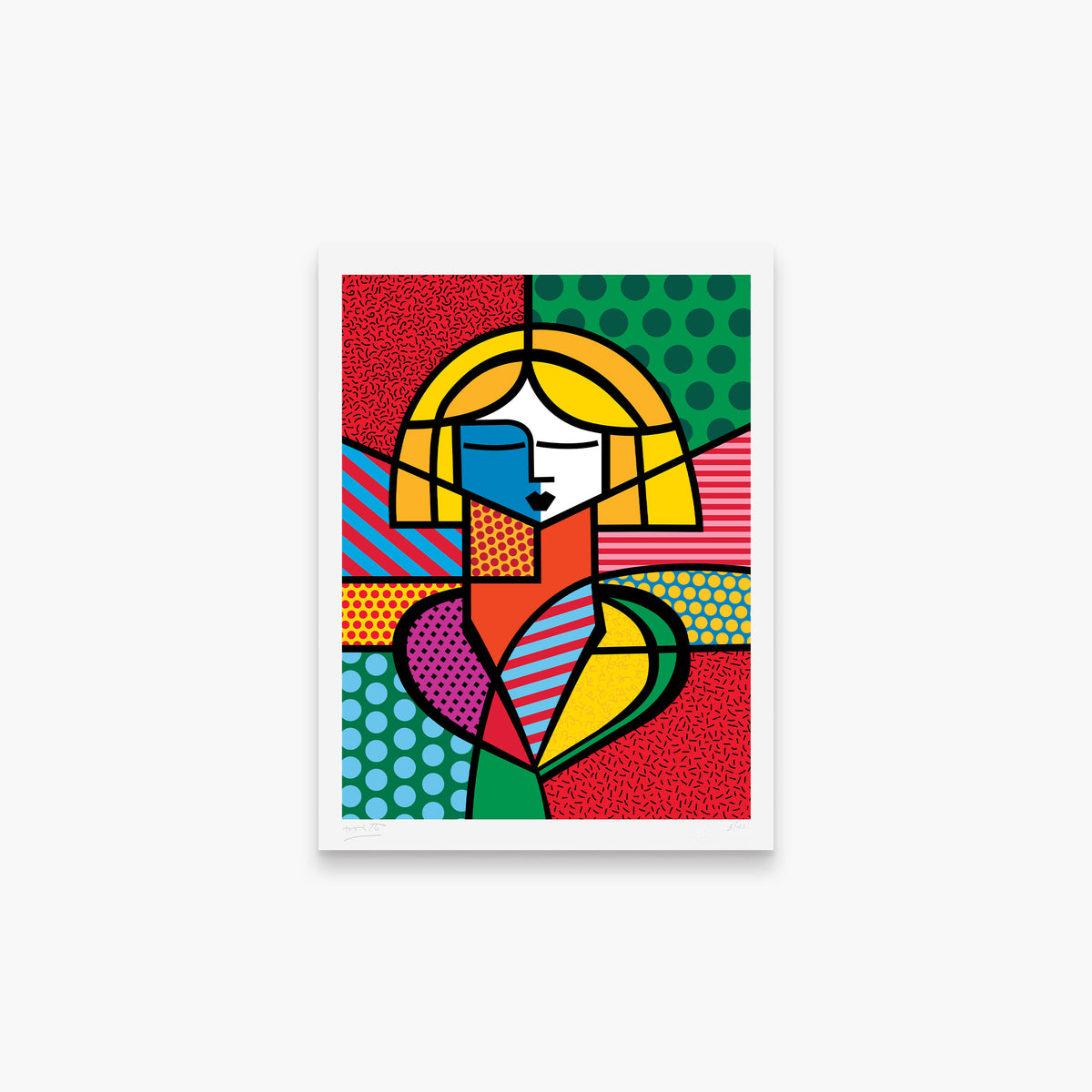 Romero Britto francine limited edition print  colorful pop art design